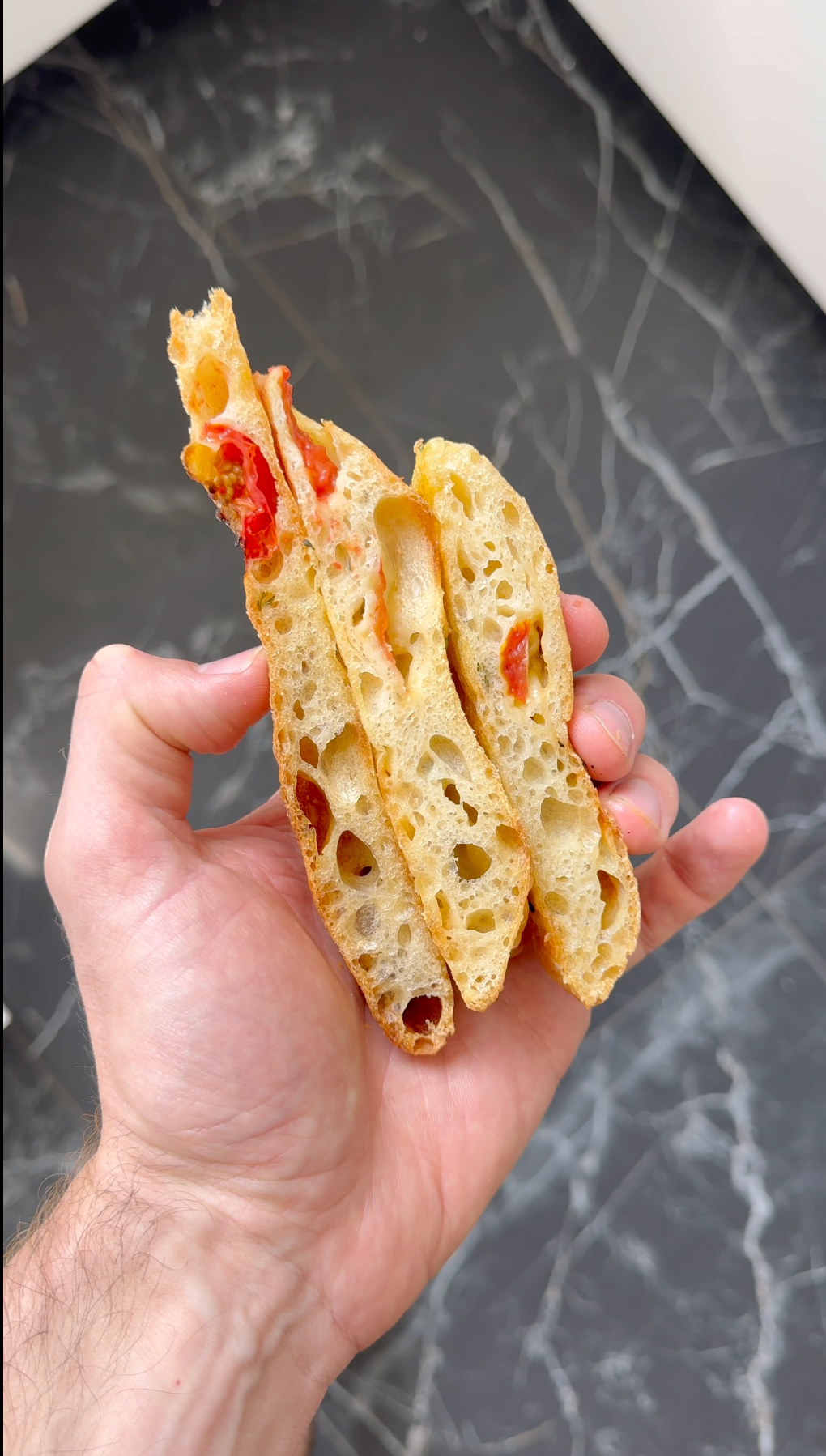 Thyme & cherry tomato fougasse - by Tomek