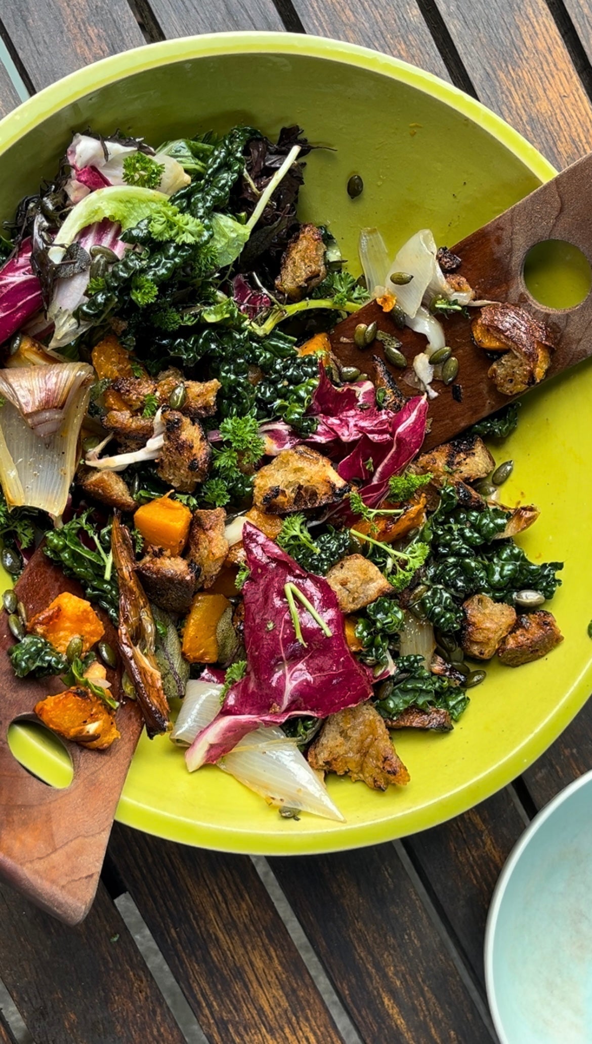 Butternut Squash and Shallot Panzanella Salad with Crispy Sage - by Calypso