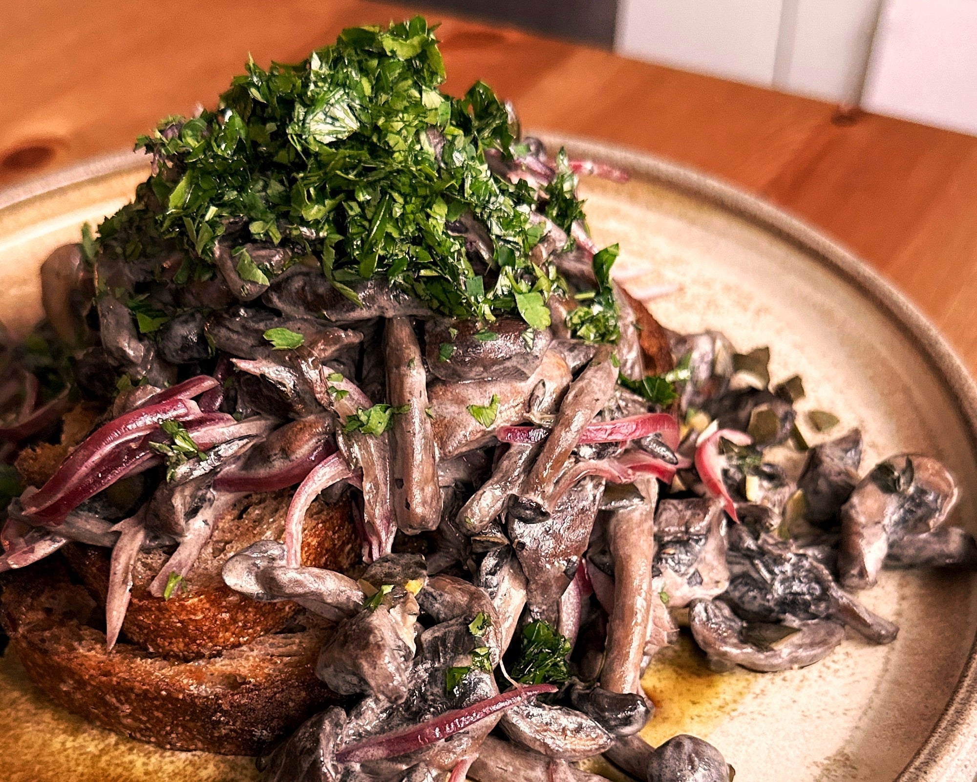 Piled-high Mushroom Toast
