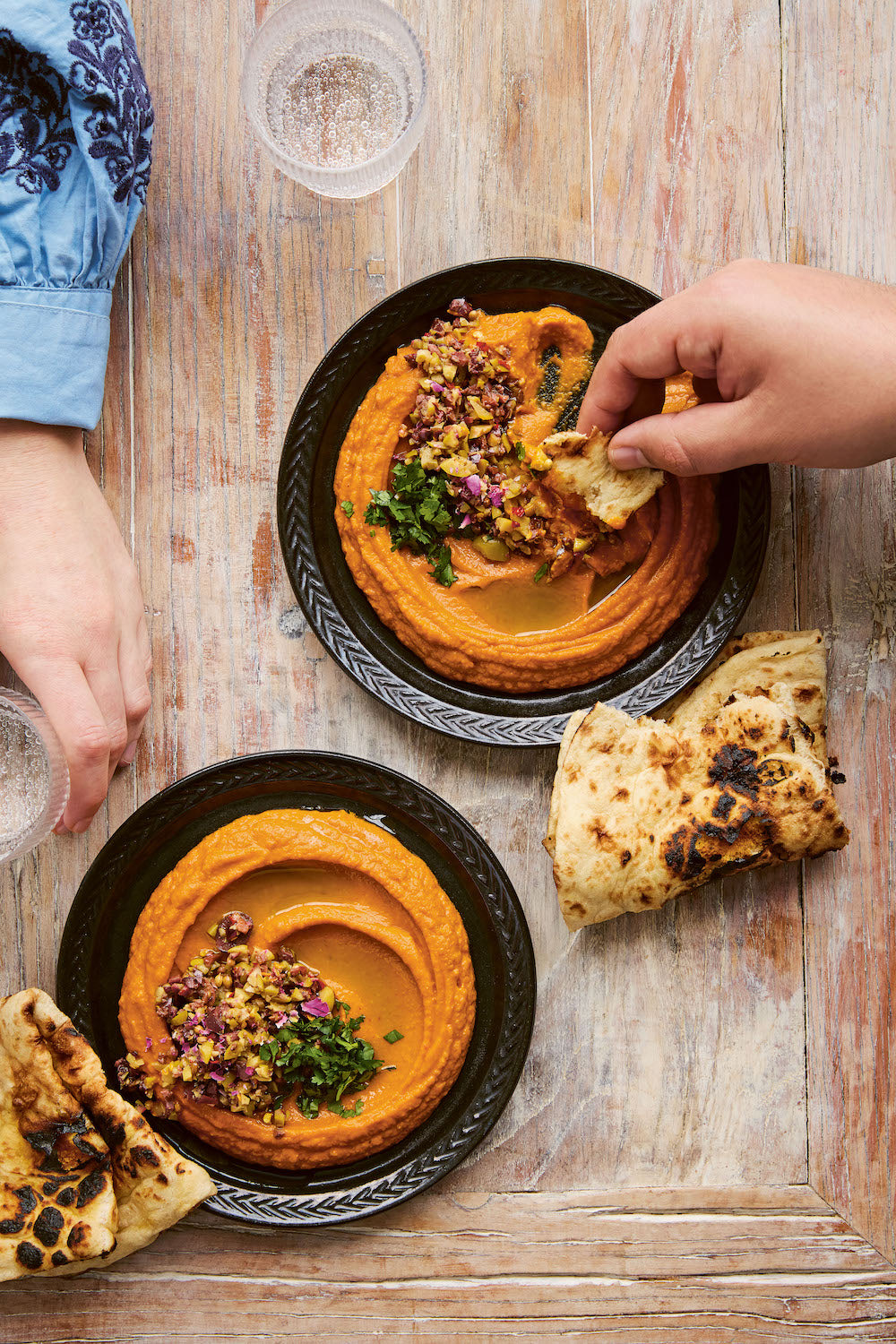 Pumpkin tirshy with spiced olives