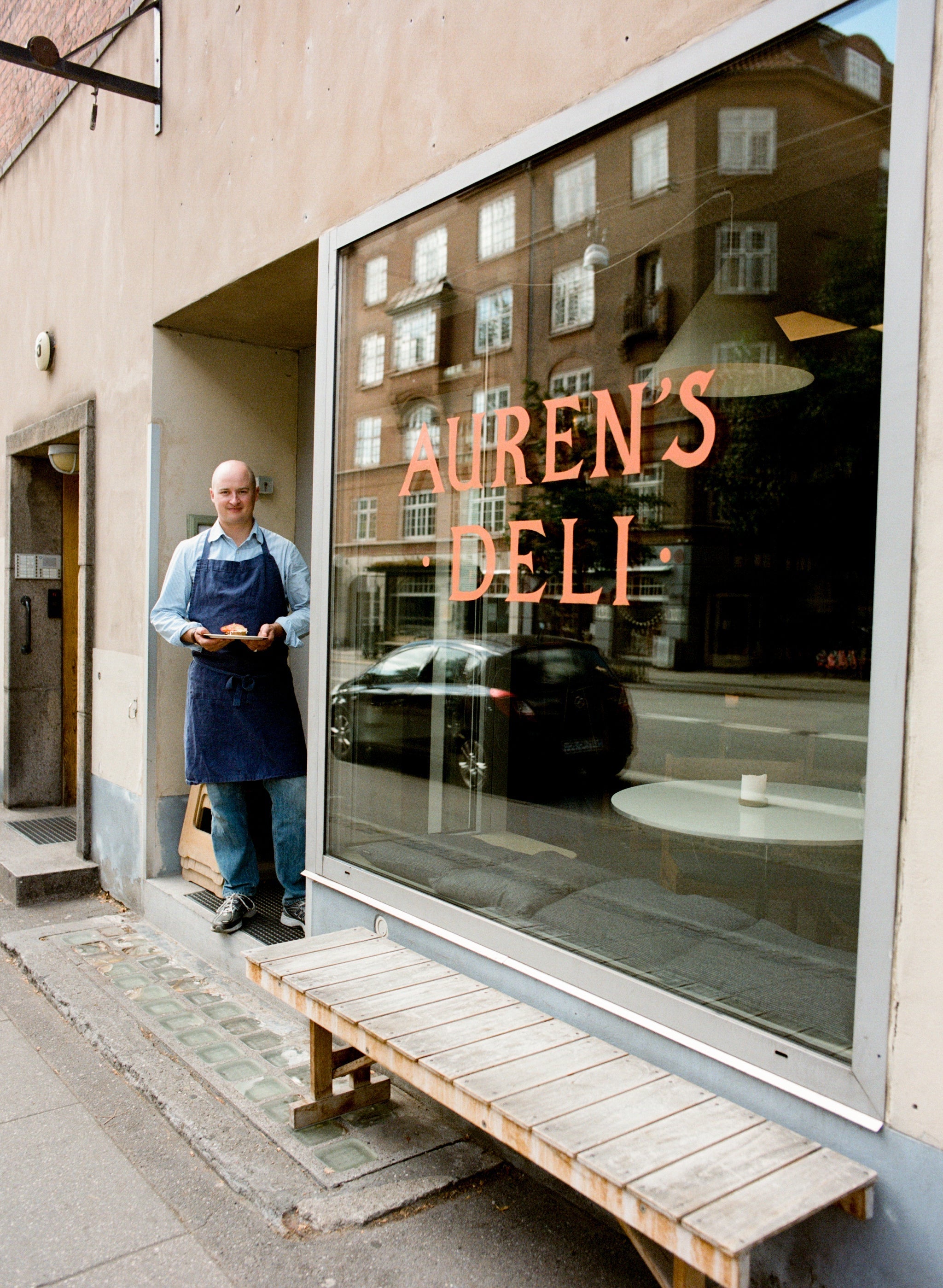 Henry outside Auren's Deli in Frederiksberg, Copenhagen
