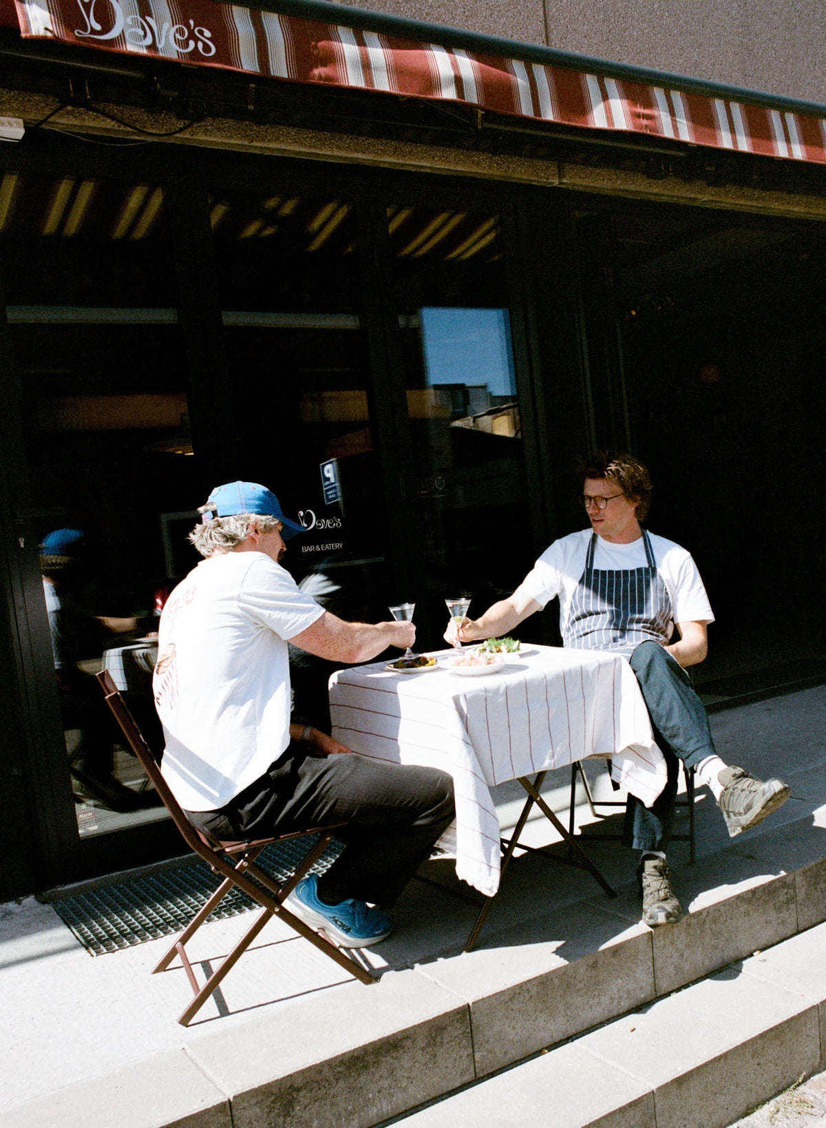 Dave and Tim outside Dave's in Copenhagen